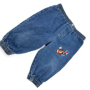 Vintage‎ Peanuts Denim Pants Embroidered Toddler 12 Month Airplane Zoom